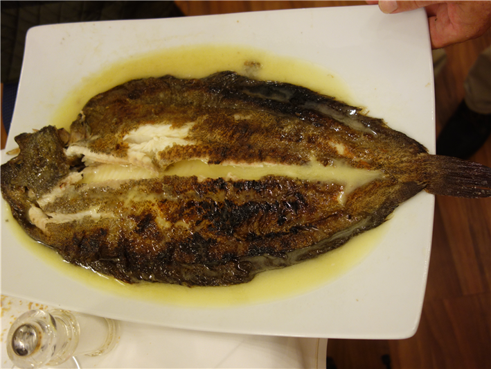 whole cooked Dover sole